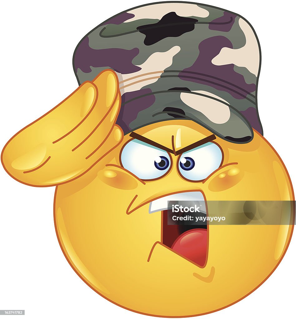 Soldier Saluting Emoticon Stock Illustration - Download Image Now - Army,  Vector, Armed Forces - iStock