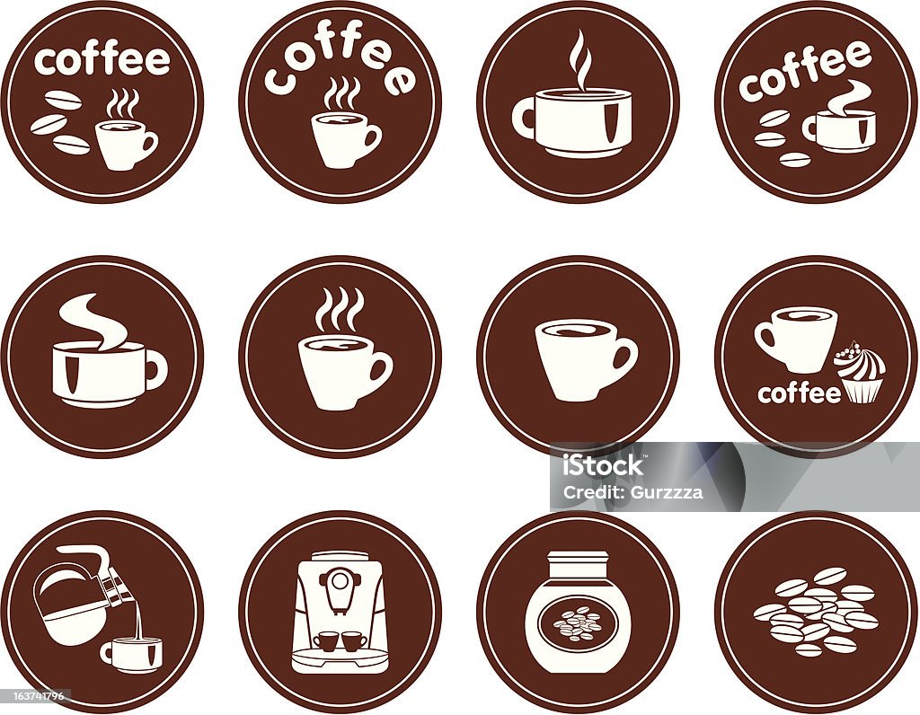 Set of coffee icons Image of a coffee icons. Cafe stock vector
