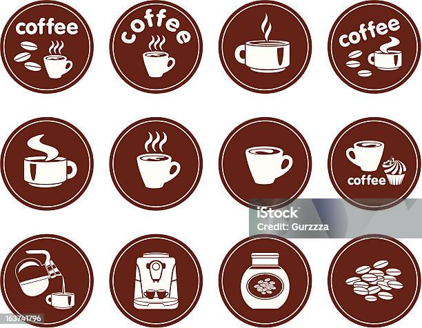 Set Of Coffee Icons Stock Illustration - Download Image Now - Cafe, Cappuccino, Ceramics