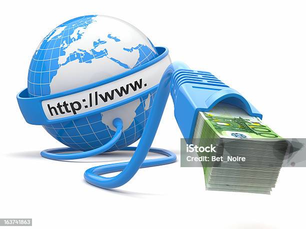 Machen Sie Geld Online Konzept Erde Und Internet Kabel Mit Geld Stockfoto und mehr Bilder von Bezahlen