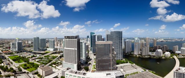Panoramic view of Brickell Avenue, Miami, Florida. U.S.A.  Size:11.000 x 4.700 Pixel.