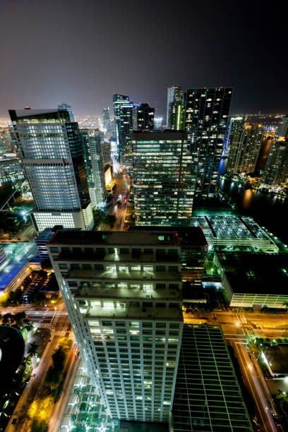 istock Night Aerial view of Brickell Avenue. 163741888