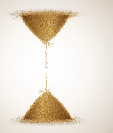 Hourglass or the infinity of time. Illustration contains transparency and blending effects, eps 10