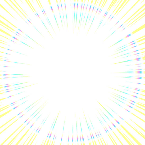 istock Concentrated line of yellow light with iridescent rings. 1637422672