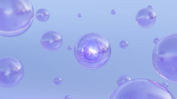 istock Cosmetic 3d bubble design on background Abstract science background with bubbles on water. cosmetic bubble design magic. Transparent balls, floating holographic liquid blobs, and artistry bubbles. 1637423087