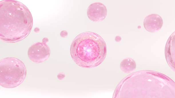 istock 3D rendering of cosmetics serum bubbles with a clear background. 1637423595