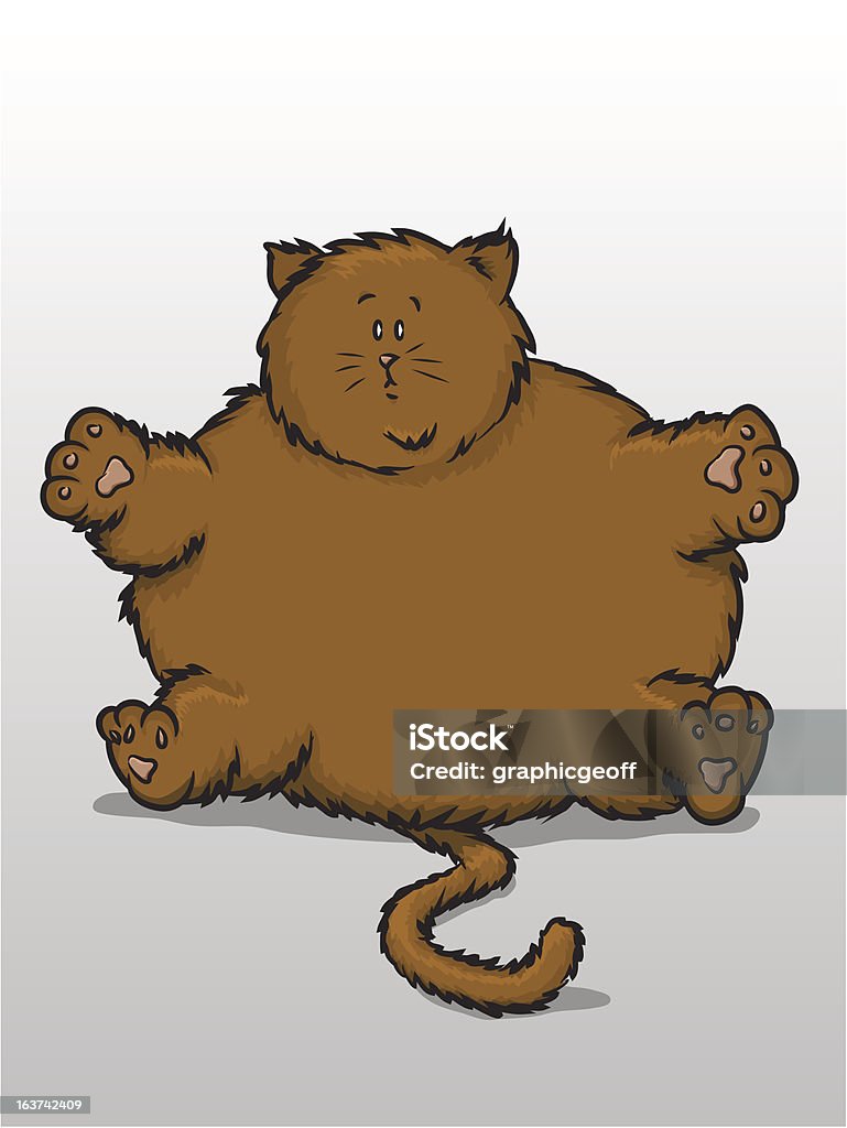 Kartun Kucing Gemuk Ilustrasi Stok - Unduh Gambar Sekarang - Anak