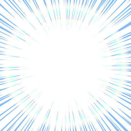 Concentrated line of blue light with a rainbow-colored ring. Square background illustration material.