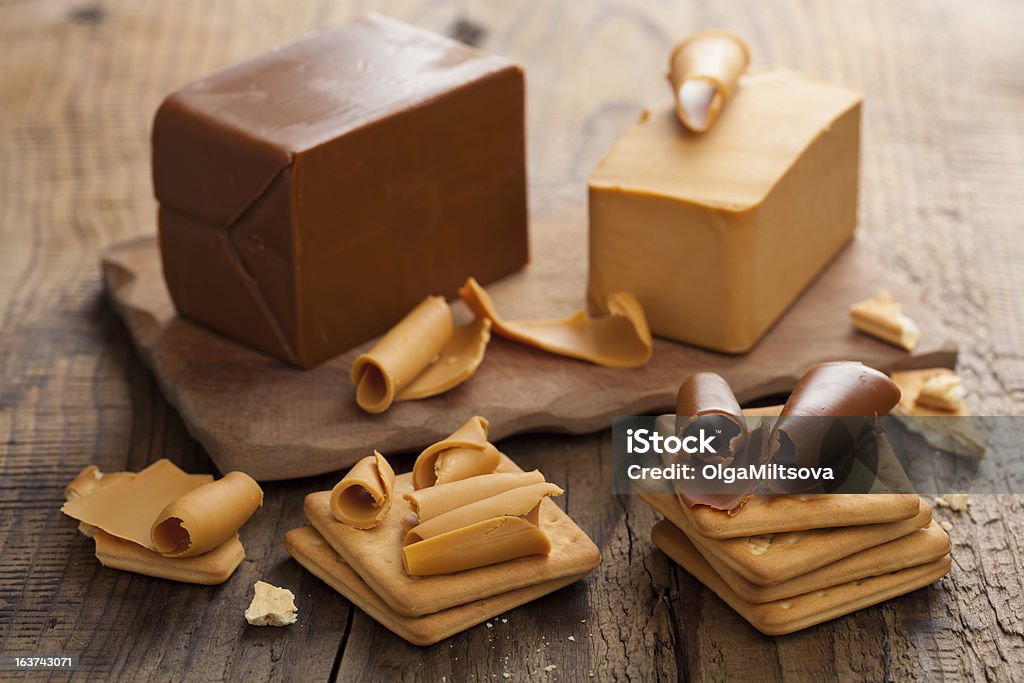 Norwegian brunost cheese Cheese Stock Photo