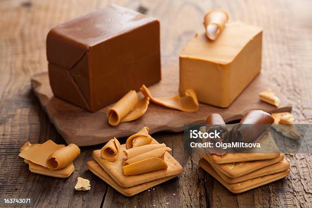 Norwegian Brunost Cheese Stock Photo - Download Image Now - Cheese, Brown, Block Shape