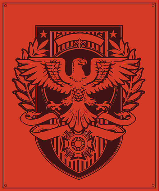 이글 배지 - symbol military star eagle stock illustrations