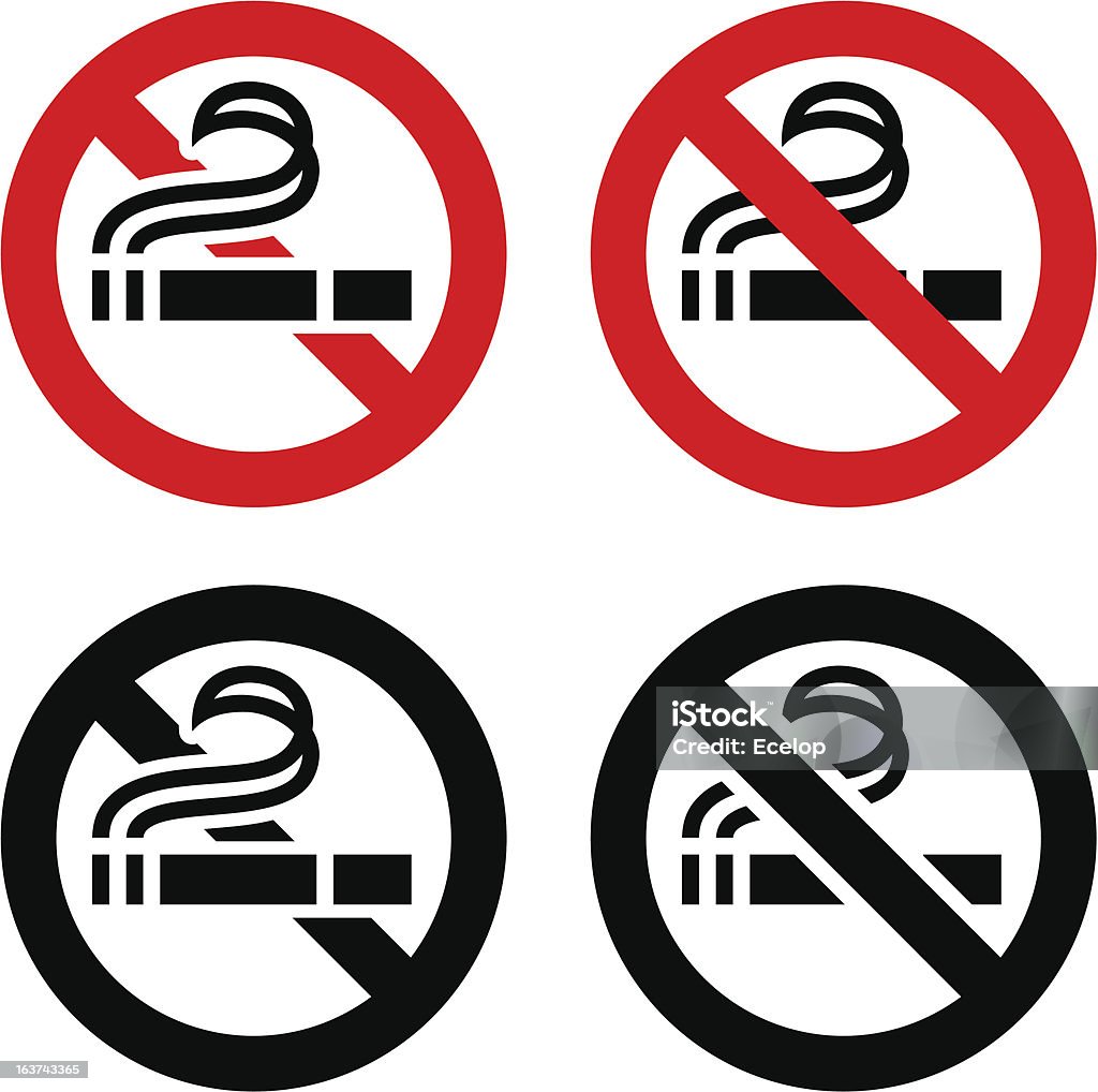 Não-fumantes, símbolos - Vetor de Arranjar royalty-free