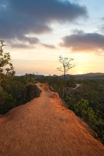 View from Pai Canyon at sunset in Pai Mae Hong Son Northern Thailand