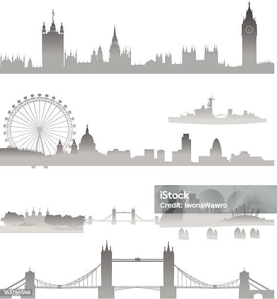 Bardzo Szczegółowe Londyn Skyline - Stockowe grafiki wektorowe i więcej obrazów London Eye - London Eye, Londyn - Anglia, Grafika wektorowa