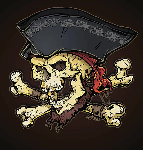 Vector illustration of Pirate Skull and Bones