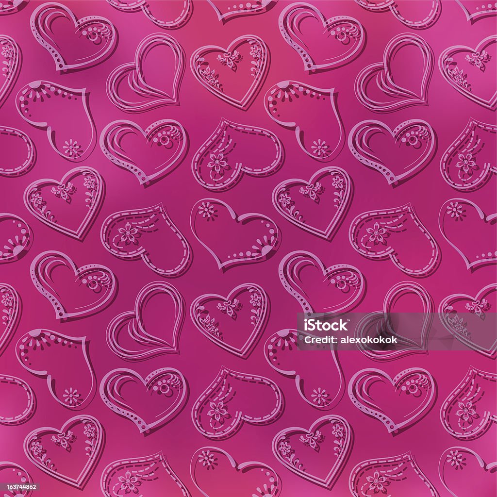 Valentinstag nahtlose Hintergrund mit Herzen - Lizenzfrei Abstrakt Vektorgrafik