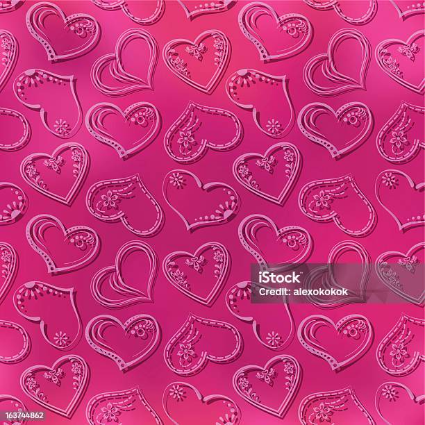 Valentinstag Nahtlose Hintergrund Mit Herzen Stock Vektor Art und mehr Bilder von Abstrakt - Abstrakt, Biegung, Bildhintergrund