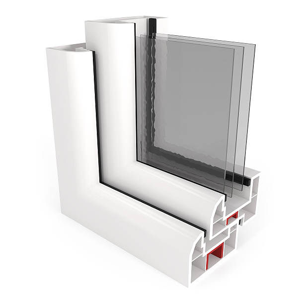 istock Part of Window Frame isolated on White 163745115
