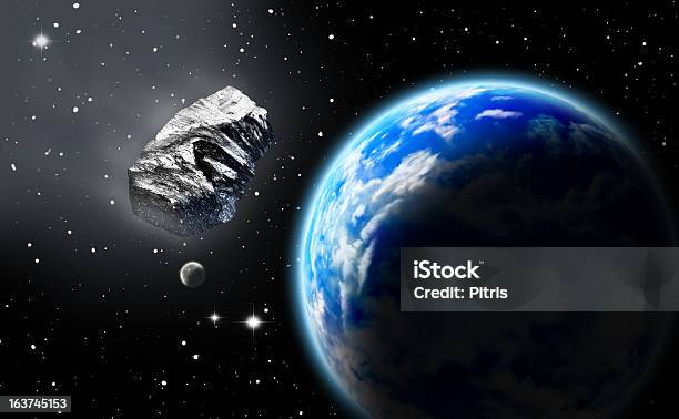 Asteroid In Space Approaching Earth Stock Illustration - Download Image Now - Asteroid, Exploding, Globe - Navigational Equipment