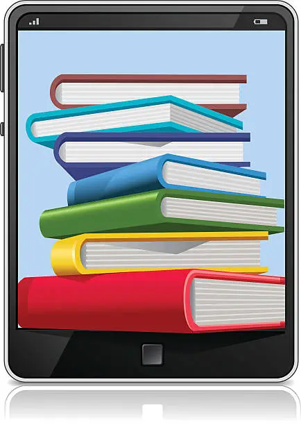 Vector illustration of E-Book Reader