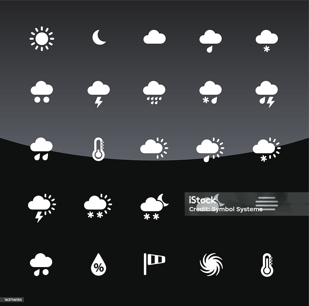 Pogoda ikony/Szkło stylu - Grafika wektorowa royalty-free (Bez ludzi)