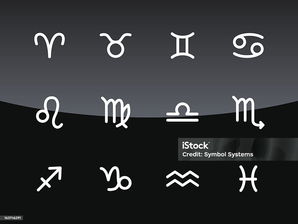 Zodiac-Symbol icons/Glas-Stil - Lizenzfrei ClipArt Vektorgrafik