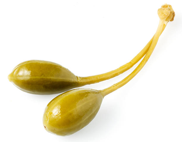istock Close-up shot of two marinated capers 163747061