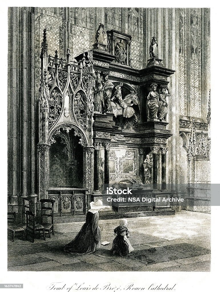ルイスデ Breze の墓で、フランスのルーアン大聖堂 - 上流階級のロイヤリティフリーストックイラストレーション
