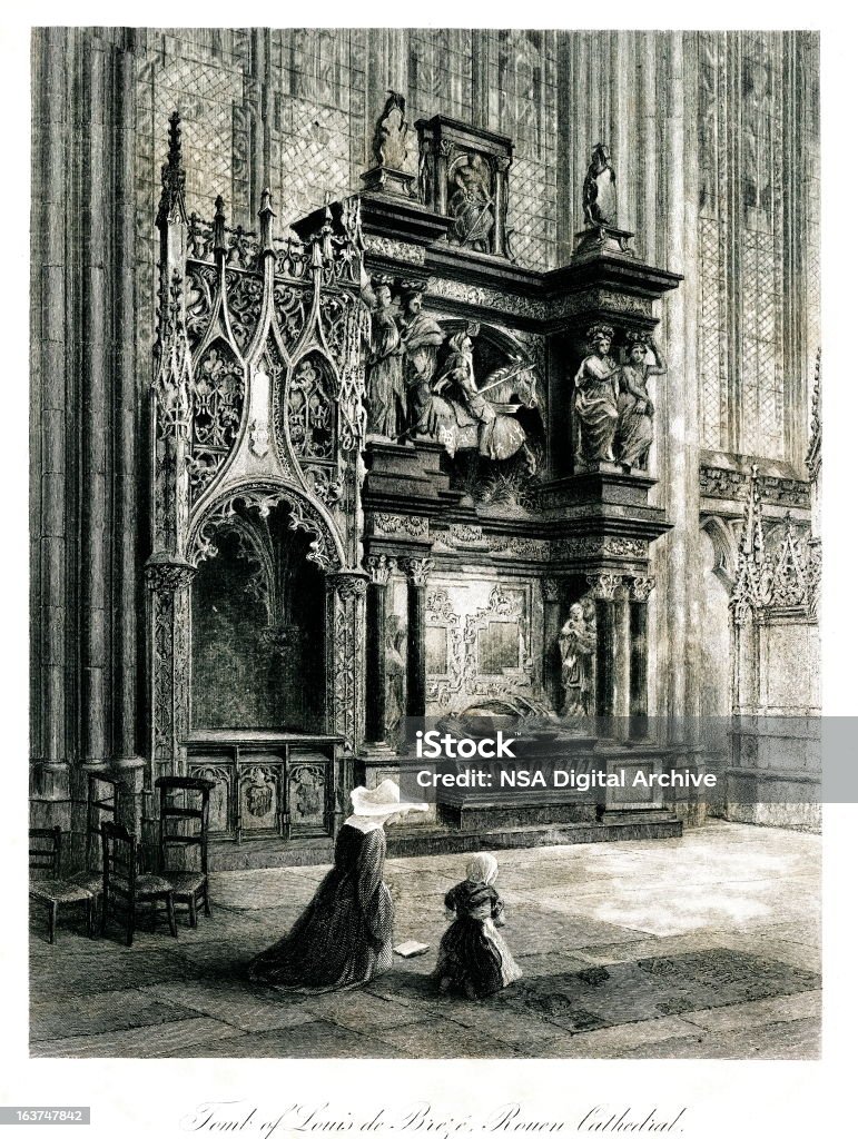 Túmulo de Louis de Breze na Catedral de Rouen, França - Ilustração de Estereótipo de Classe Alta royalty-free