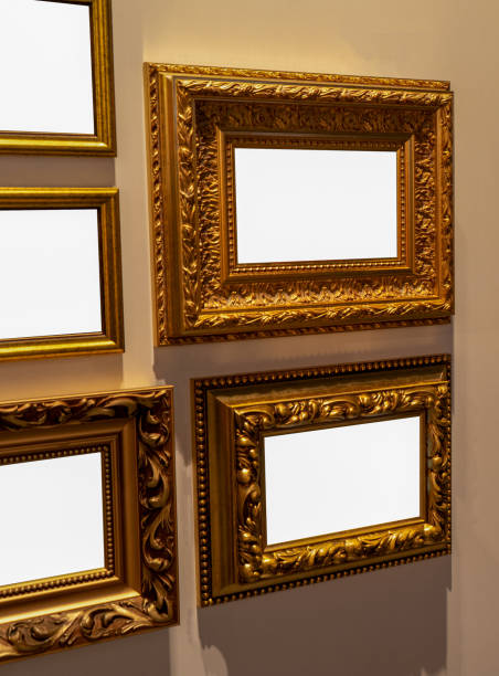 istock Empty frame for a picture or photo. Isolate with place for text. Frame isolated on white background. Layout template 1637486504