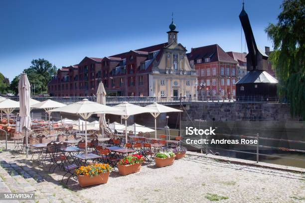 Old Town Lüneburg On The Ilmenau In The Background The Old Crane In The Port Of Lüneburg Lueneburg Stock Photo - Download Image Now