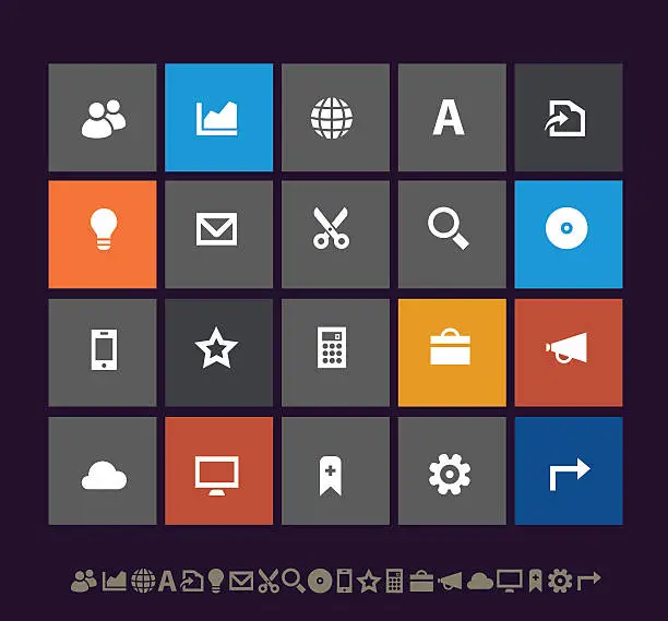 Vector illustration of Modern office icons