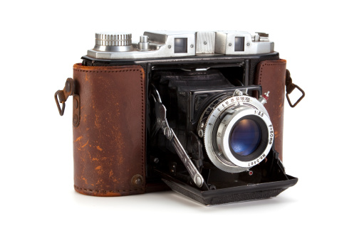 Vintage camera isolated on white