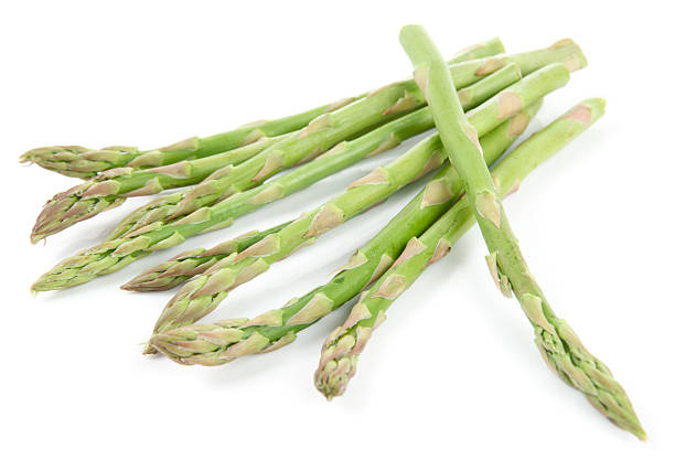 istock Asparagus springs isolated on white 163751396