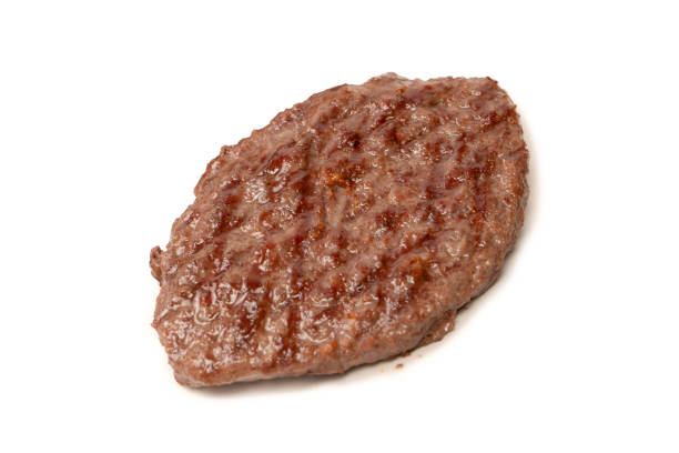 istock Cutlet with a minced beef isolated on a white background. 1637514742