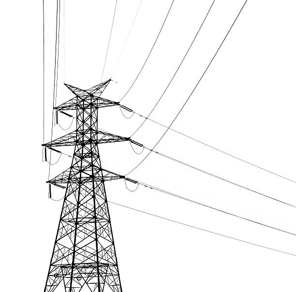 istock Isolated on white background of transmission tower 163751600