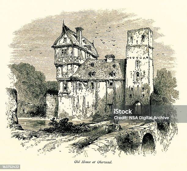 Altes Haus In Oberwesel Deutschland Ich Die Antiken Europäischen Illustrationen Stock Vektor Art und mehr Bilder von Baugewerbe