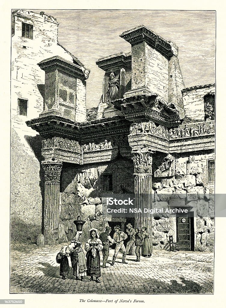 Fórum de Nerva, Roma, Itália, antigo ilustrações Europeia - Royalty-free Europa - Locais geográficos Ilustração de stock