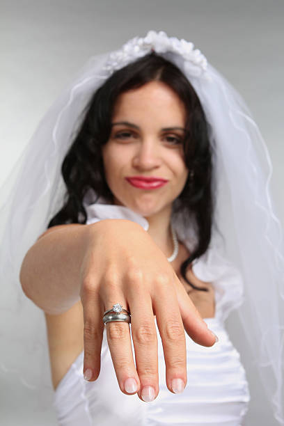 istock Proud Bride showing off her rings 163753101