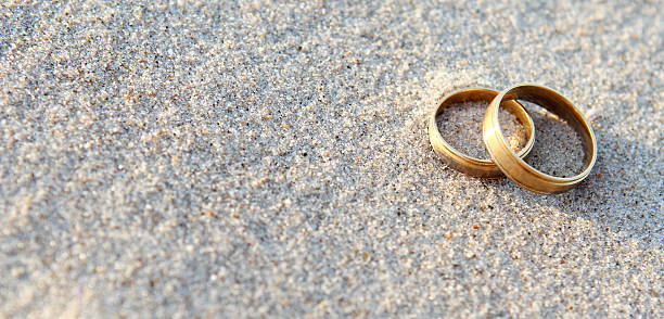 istock Wedding Rings on the Beach 163753944