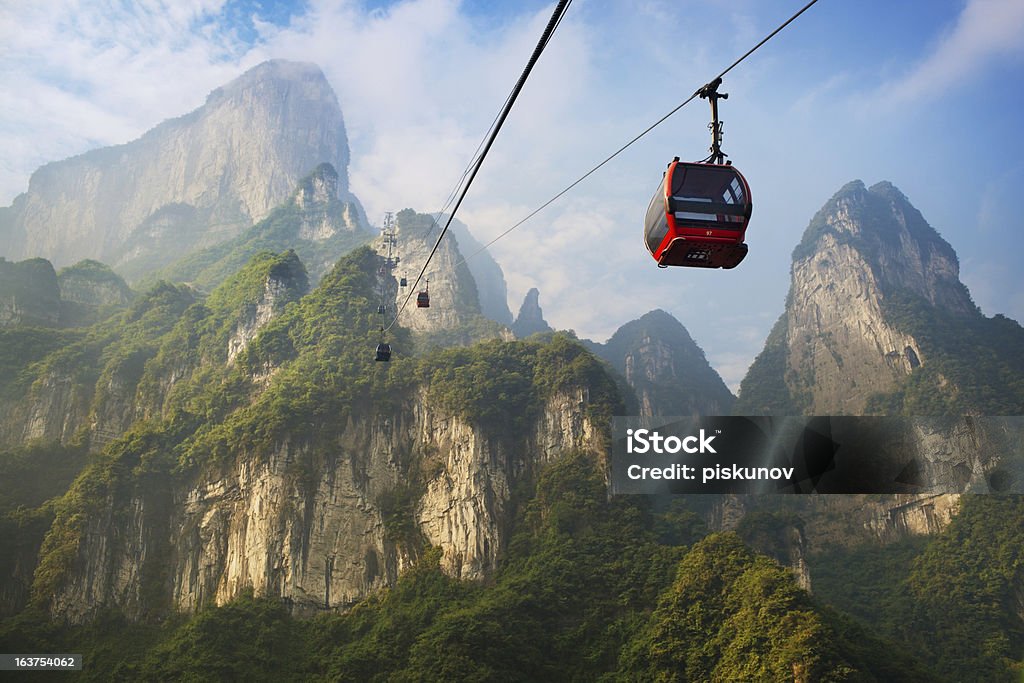 Tianmenshan paisajes - Foto de stock de Coche de teleférico libre de derechos