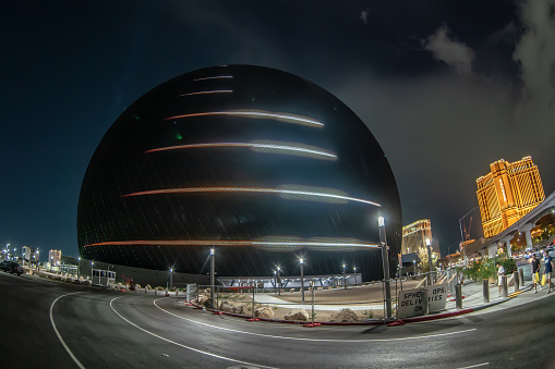 The Tauron Krakow Arena by night. Krakow, Poland - November 30, 2023.