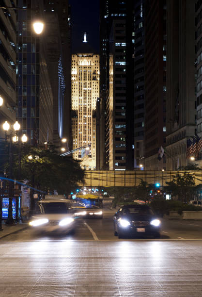 istock Chicago Night Cityscape. 1637547058