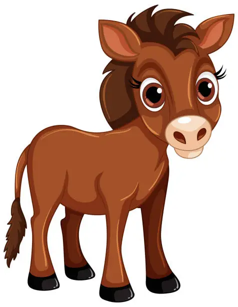 Vector illustration of Cute horse cartoon isolated