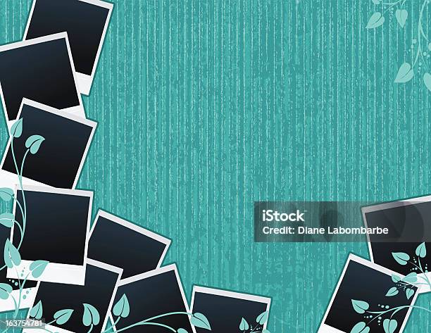 Fundo Marinho Com Polaroids - Arte vetorial de stock e mais imagens de Azul Turquesa - Azul Turquesa, Espaço para Texto, Fotografia - Arte e Artesanato