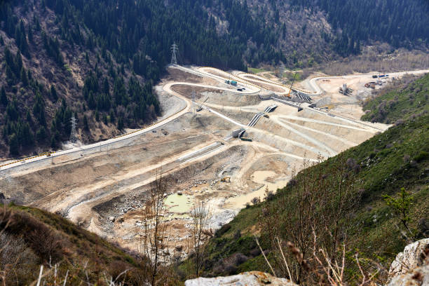istock top view of the construction of a mudflow dam 1637634632