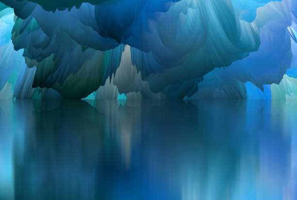 istock Magical world. Abstract Landscape, surreal lake and reflections. art, creativity and imagination. 3d illustration 1637648658
