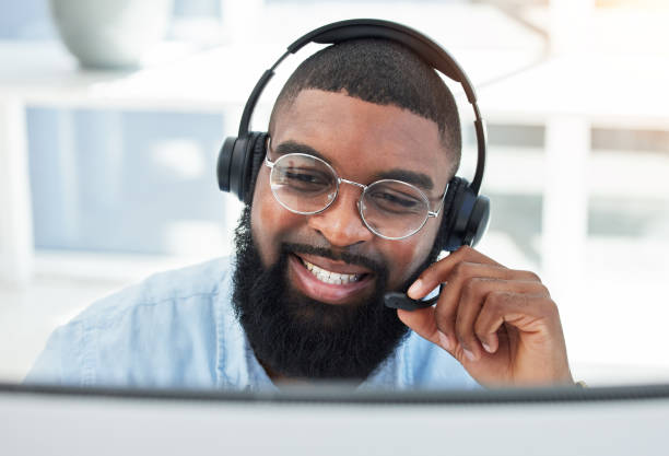 istock Call center, customer service and salesman talking on call for insurance advice in office for online telemarketing. Smile, contact us and man employee discussion for sales, communication or support 1637669607