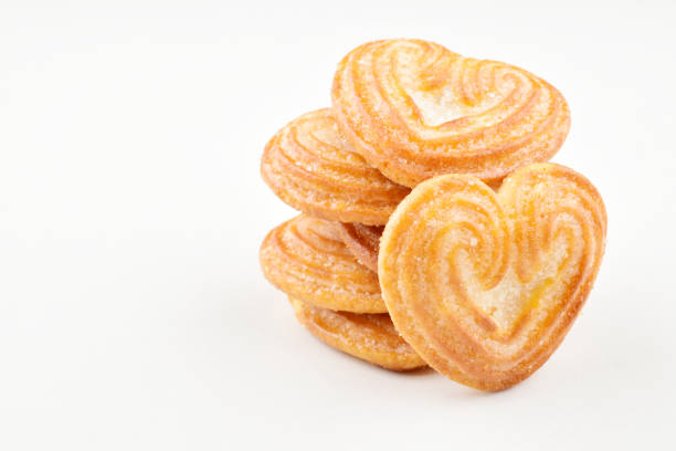 Heart biscuit isolated on white background