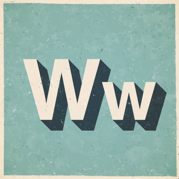 istock Letter W - Uppercase and lowercase. Icon in retro vintage style - Old textured paper 1637709649